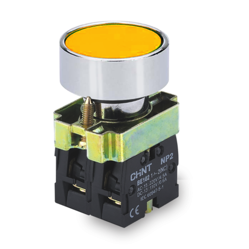 PULSADOR REDONDO AMARILLO NA 22MM EMBUTIR                    